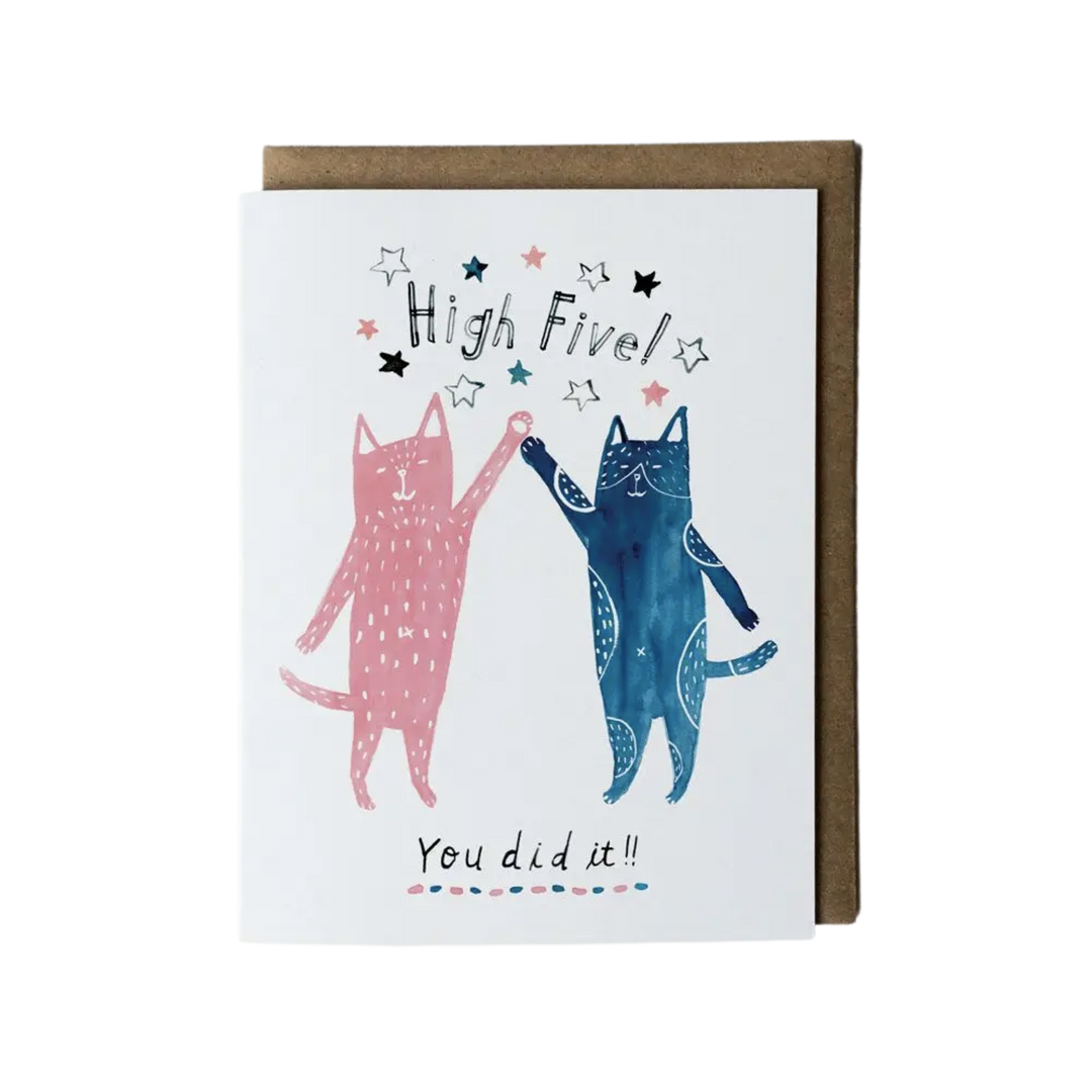 Cat High Five Card