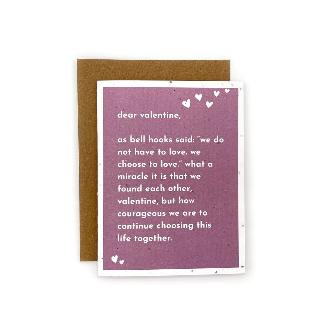 Bell Hooks Dear Valentine Seed Paper Card