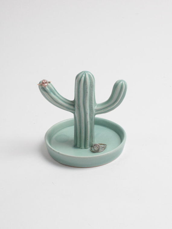 Seafoam Green Cactus Jewelry Holder