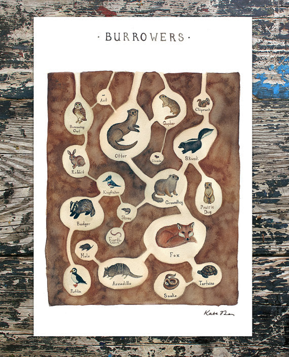 Burrowing Animals 13x19 Print