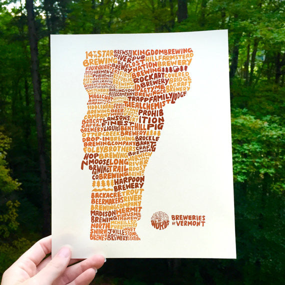 Breweries of Vermont 5x7 Art Print