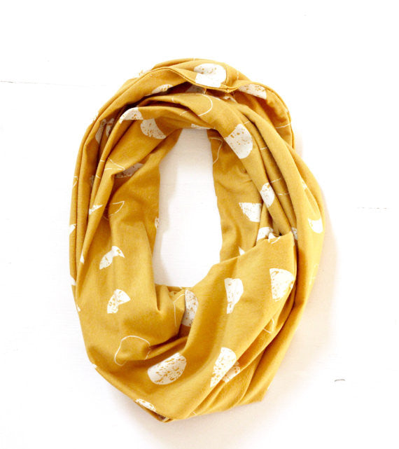 Organic Cotton Infinity Scarf - Mustard Moon