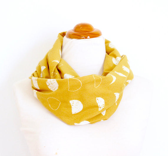 Organic Cotton Infinity Scarf - Mustard Moon