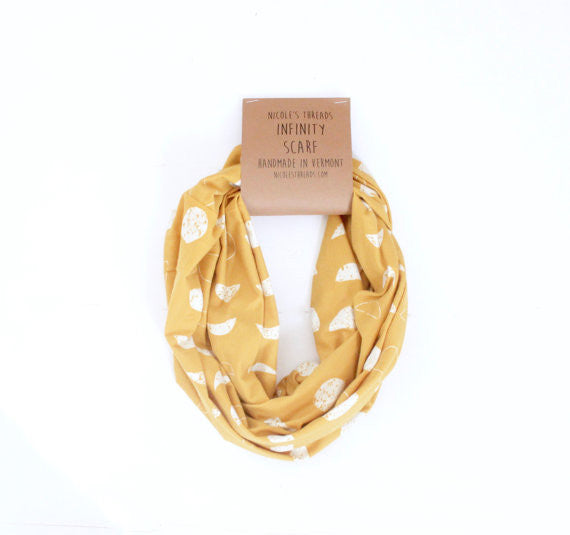 Organic Cotton Infinity Scarf - Mustard Moon