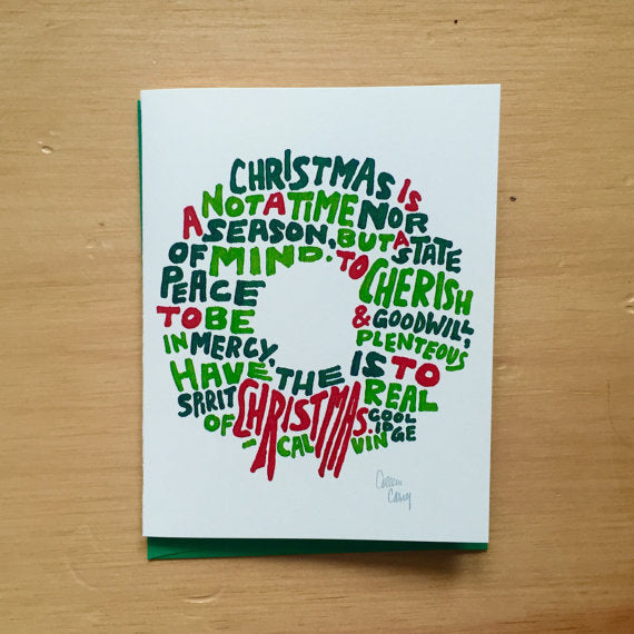 Wreath Christmas Card Pack 8-pack