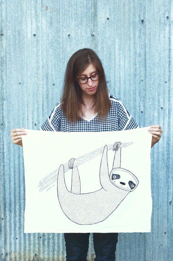 Sloth Tea Towel