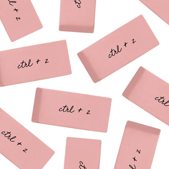 Ctrl + Z - Set of 3 Erasers