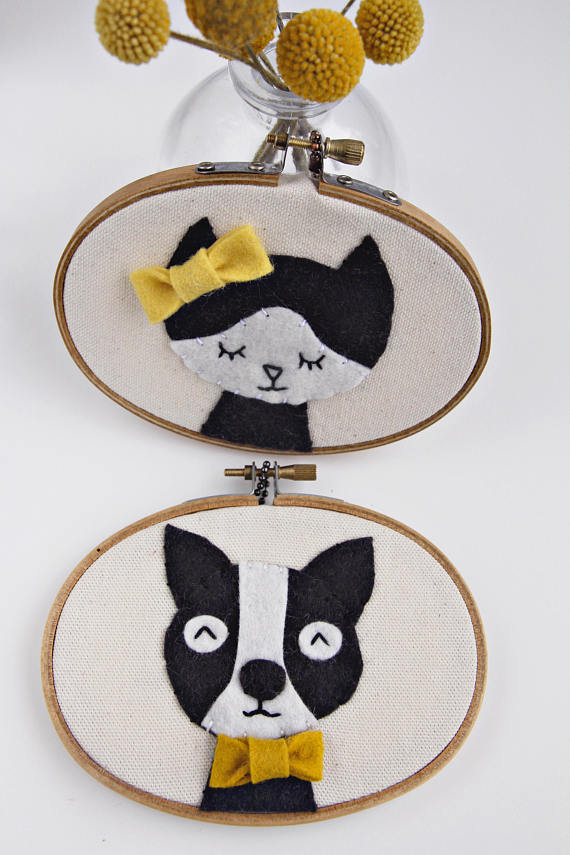 Small Cat with Bow Nursery Wall Art