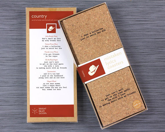 Mistaken Lyrics Country Coaster Set