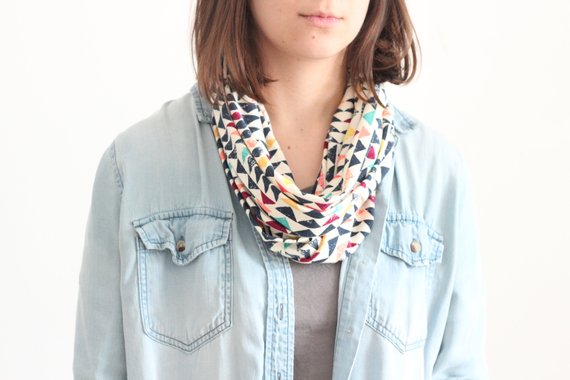 Jersey Cotton Infinity Scarf - Wispy Daybreak