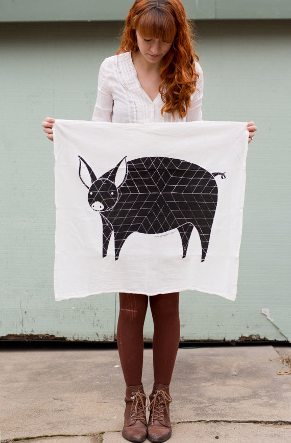 Pig Tea Towel