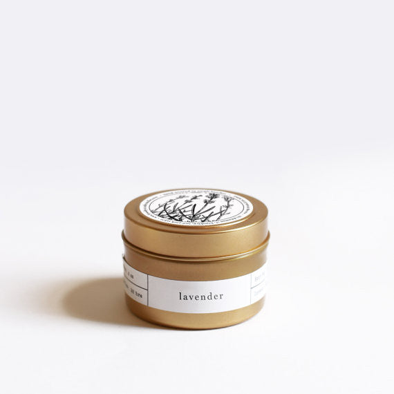 Lavender Gold Tin Travel Candle