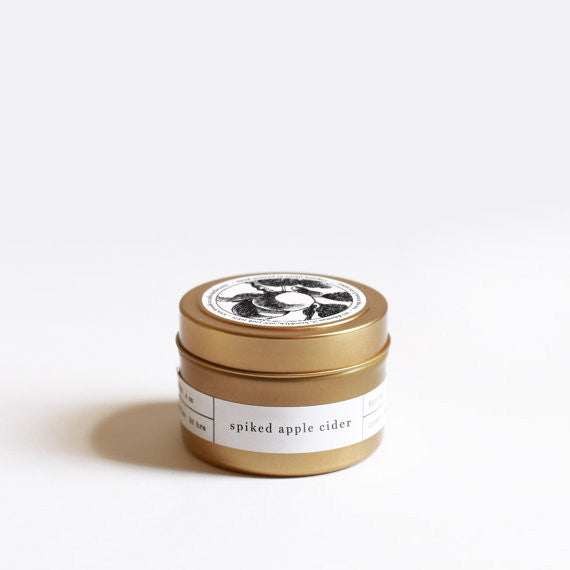 Spiked Apple Cider Gold Tin Travel Candle