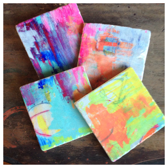 Painterly Coasters // Set of 4