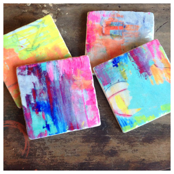 Painterly Coasters // Set of 4