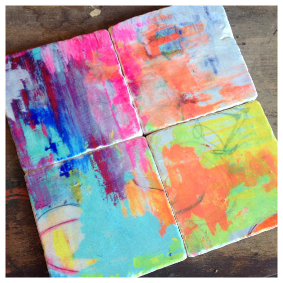 Painterly Coasters // Set of 4