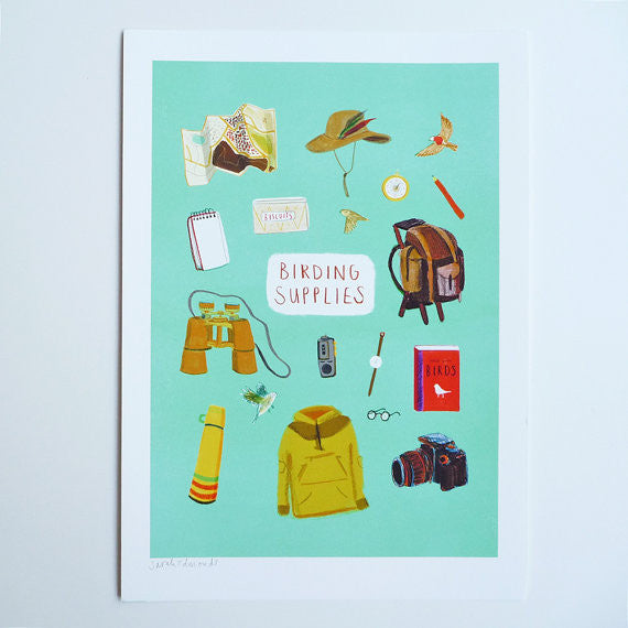 Birding supplies giclee print