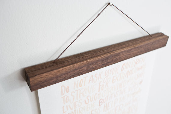 Wooden Poster Hanger - Walnut 7 inches