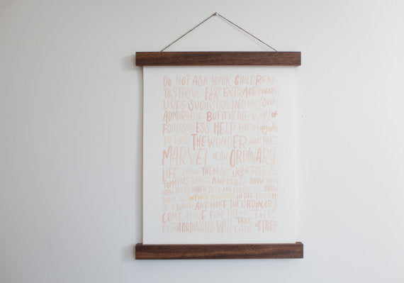 Wooden Poster Hanger - Walnut 7 inches