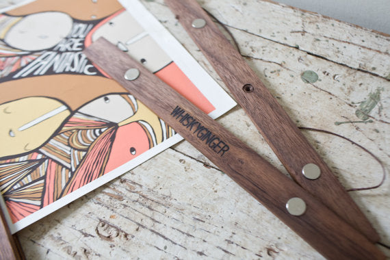 Wooden Poster Hanger - Walnut 6 inches