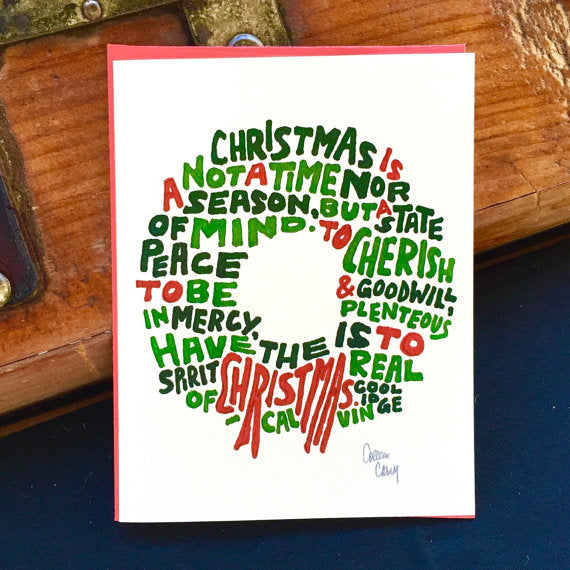 Wreath Christmas Card Pack 8-pack