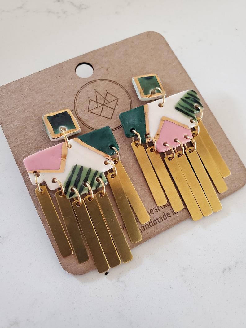 Stepped Colorblock Earrings