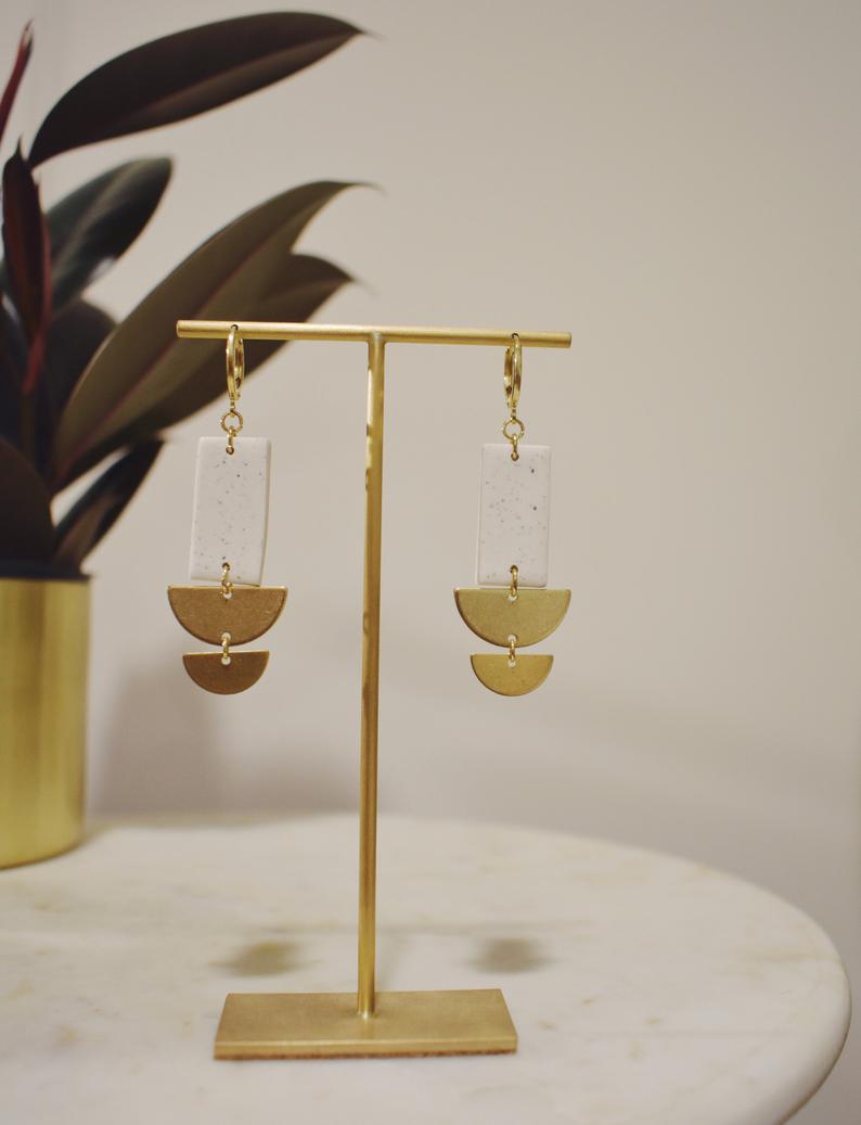 Marion Brass & Clay Earrings