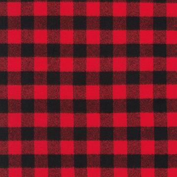 Plaid Flannel Infinity Scarf - Small Buffalo Check Red