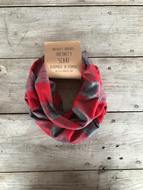 Red and Grey Flannel Infinity Scarf