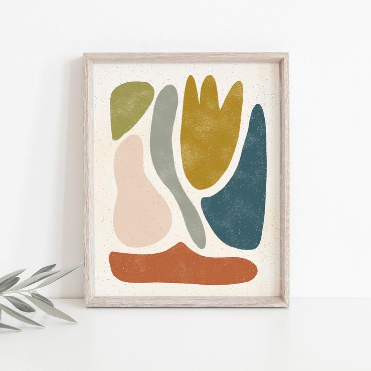 11x14 Art Print Blob Abstract - Multicolor