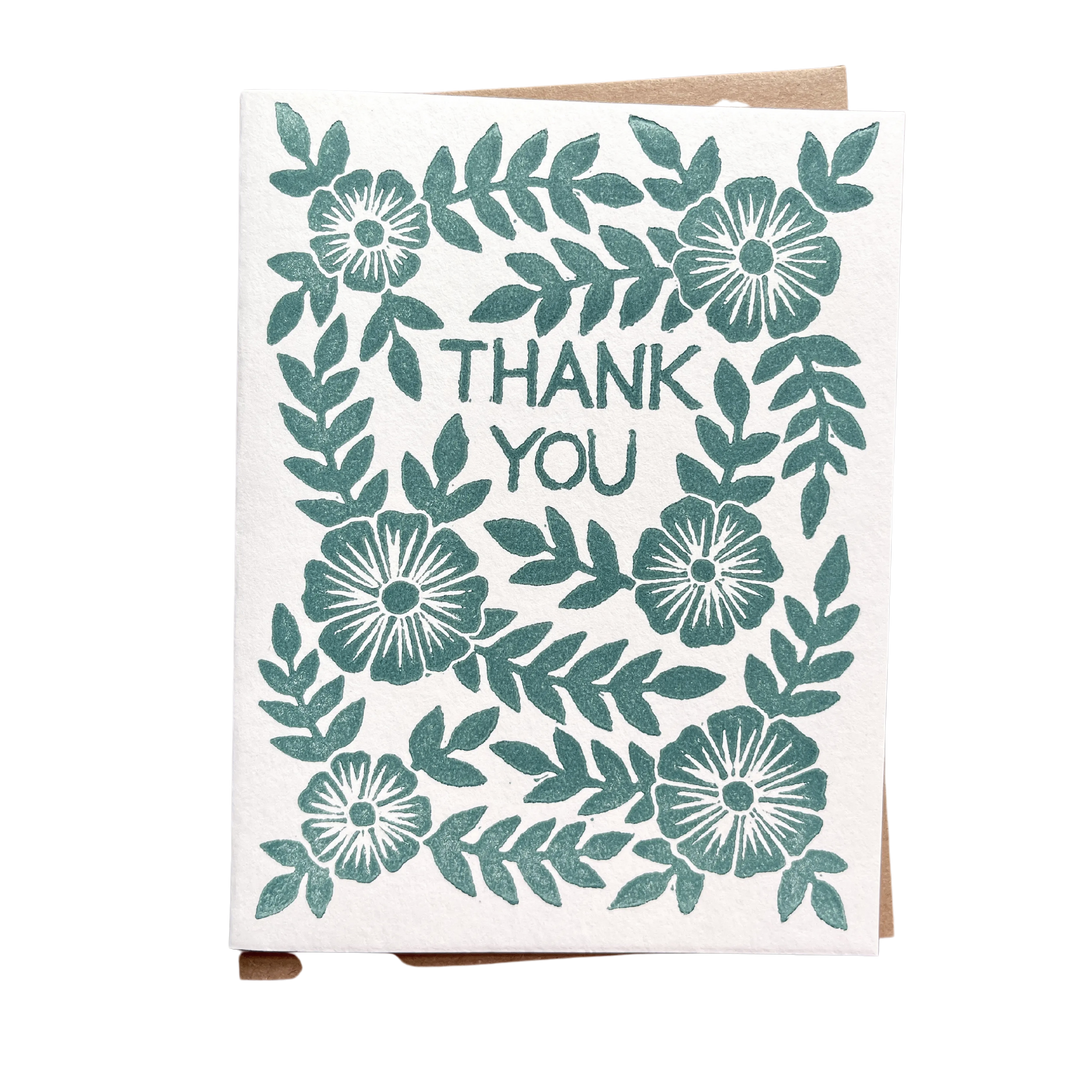 Thank You Block Printed Greeting Cards GR09