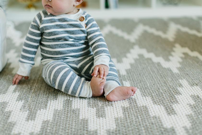 Chunky Grey Stripe Baby Sweatpants