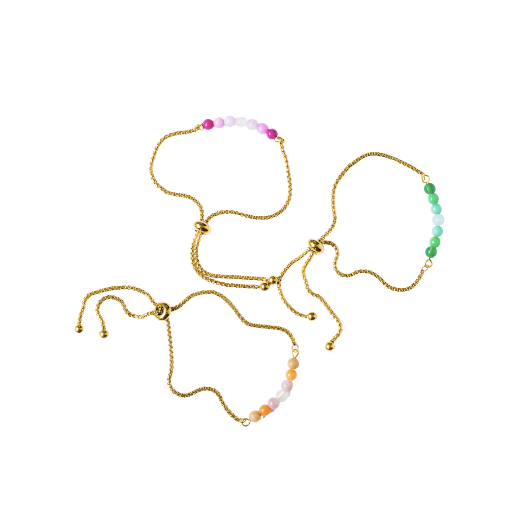 Adjustable Gold Plated Bolo Chain Bracelet
