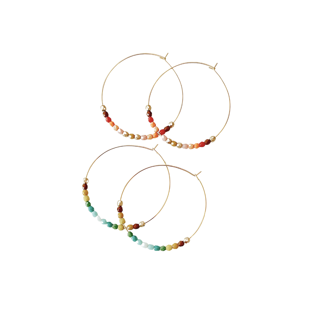 Big Beaded Hoops