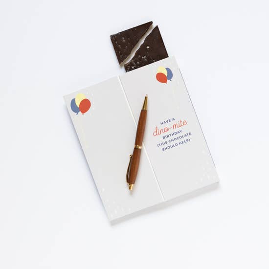 Partysaurus Happy Birthday Chocolate Card