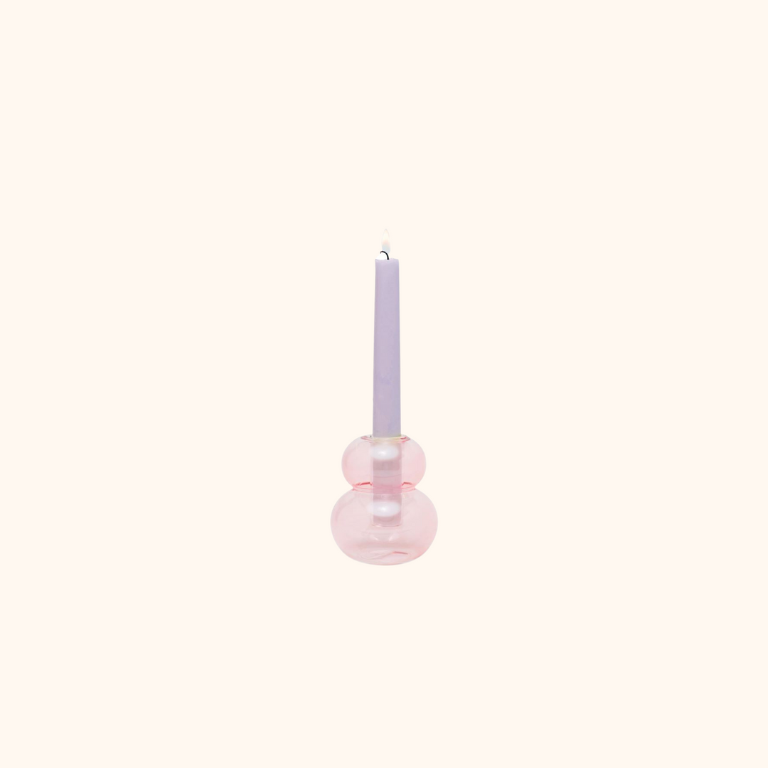 Realm Glass Bubble Stack Taper Holder
