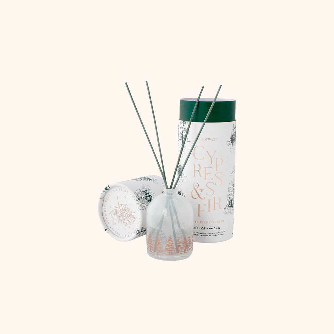 Cypress & Fir Mini 1.5 OZ White Milky Glass with Copper Foil Petite Diffuser