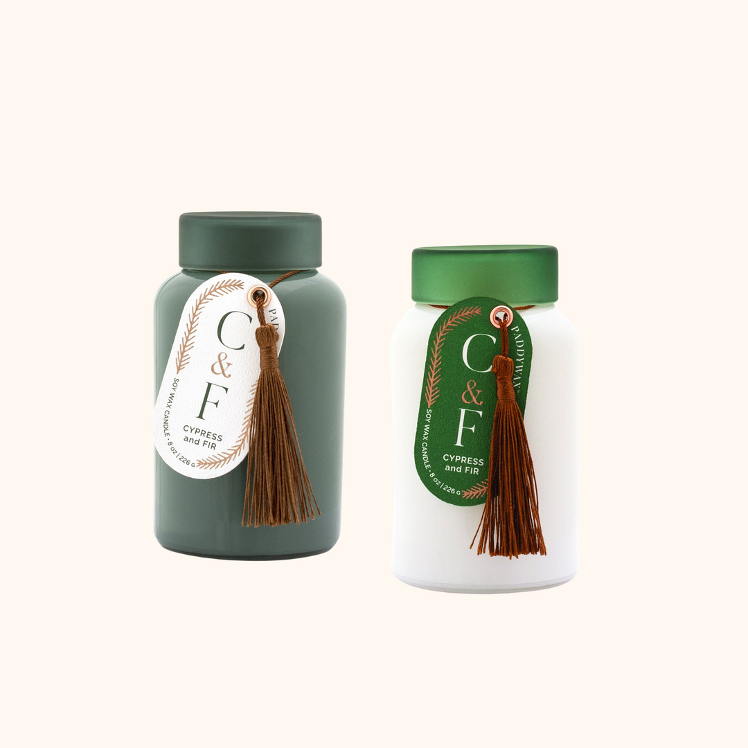 Cypress Fir Holiday 8 oz Green Glass with Dark Green Frosted Lid