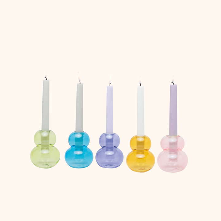 Realm Glass Bubble Stack Taper Holder