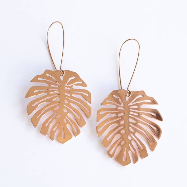 Monstera Deliciosa Leaf Earrings