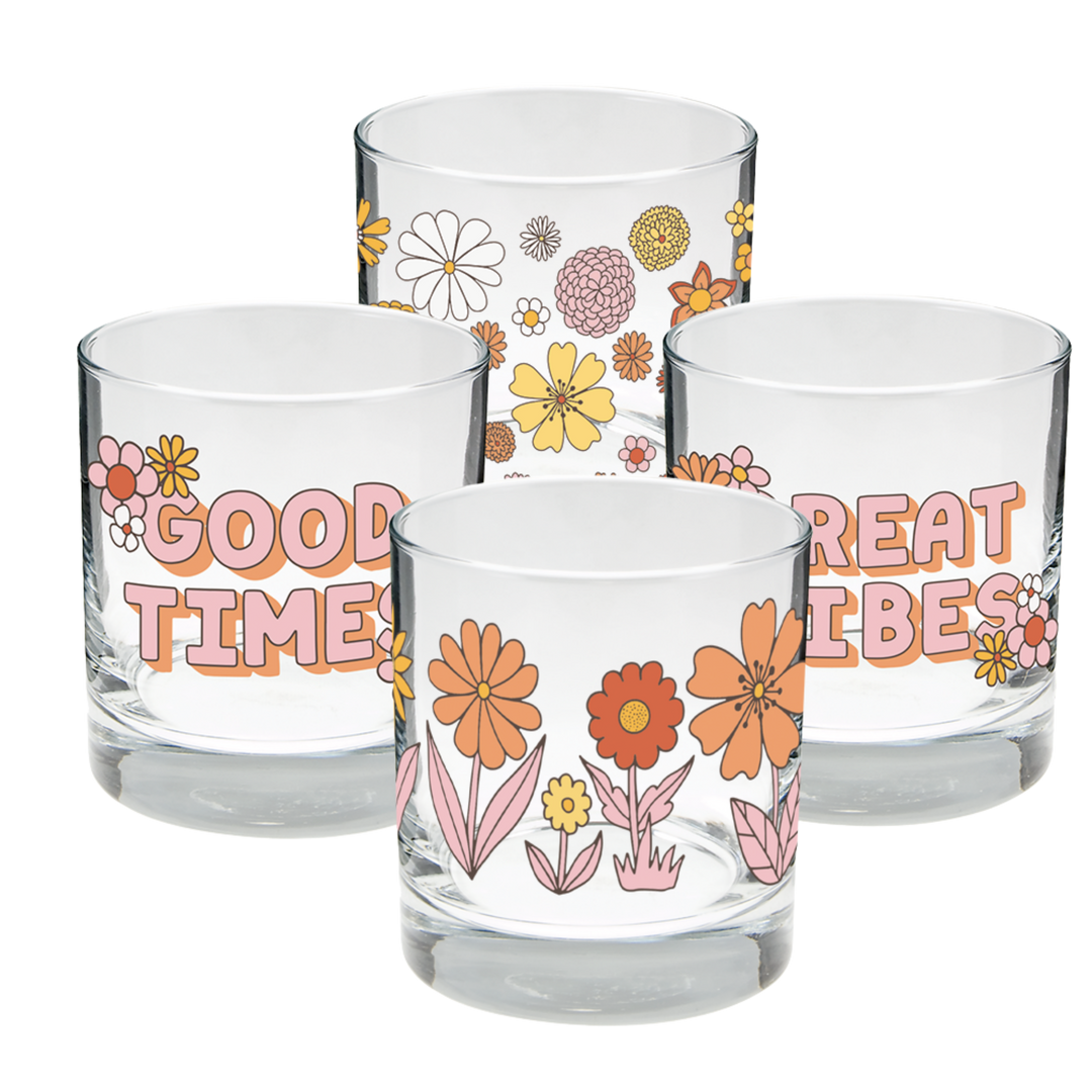 Flower Power Rocks Glasses Sets