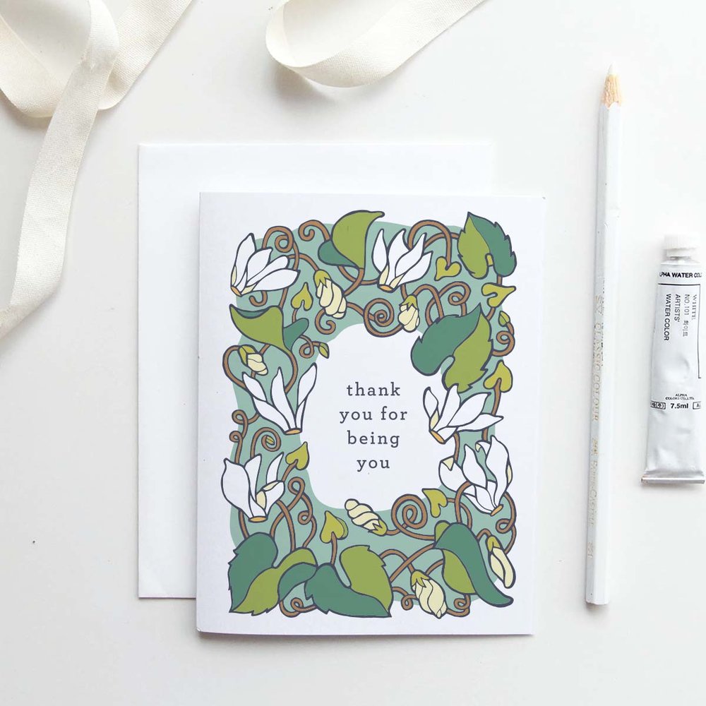 Thank You for Being You Card - Cyclamen