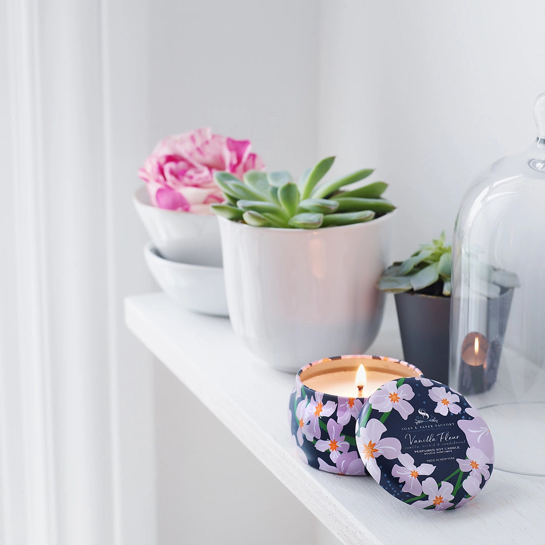 Vanilla Fleur Small Tin Soy Candle