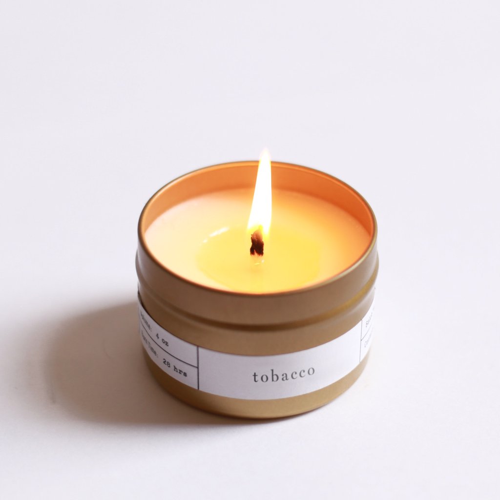 Tobacco Gold Tin Candle