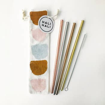 6 Piece Reusable Straw Set- Assorted Patterns