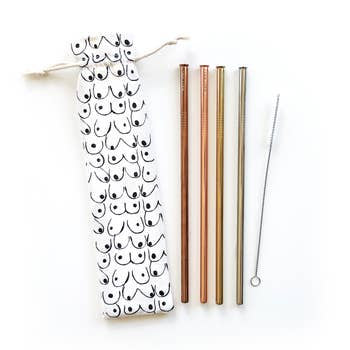 6 Piece Reusable Straw Set- Assorted Patterns