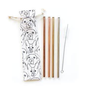 6 Piece Reusable Straw Set- Assorted Patterns