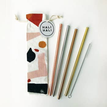 6 Piece Reusable Straw Set- Assorted Patterns