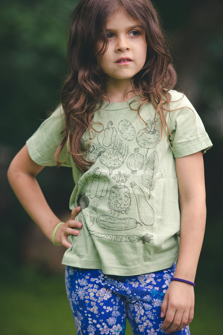 Veggies on Light Green Tee-Toddler/Kids